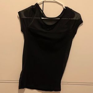 Short sleeve semi sheer blouse